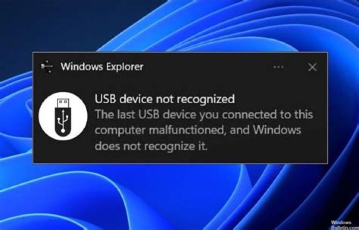 The last USB device you connected to this computer malfunctioned