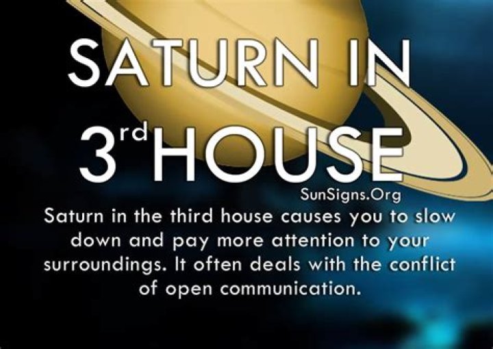 The Saturn In 3rd House
