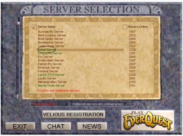 The server selection screen of PIA VPN