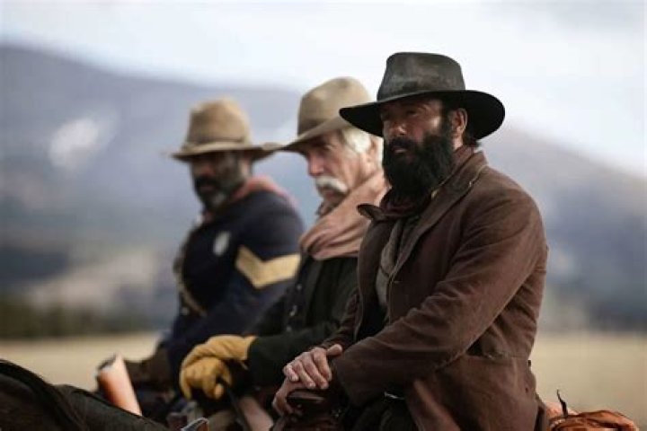 1883 Tim McGraw as James, Sam Elliott as Shea and LaMonica Garrett as Thomas in 1883