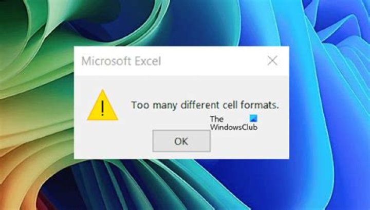 Too many different cell formats Excel error