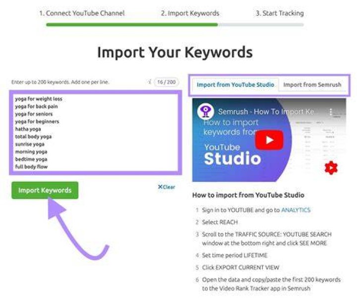 Track Keywords Tutorial YouTube