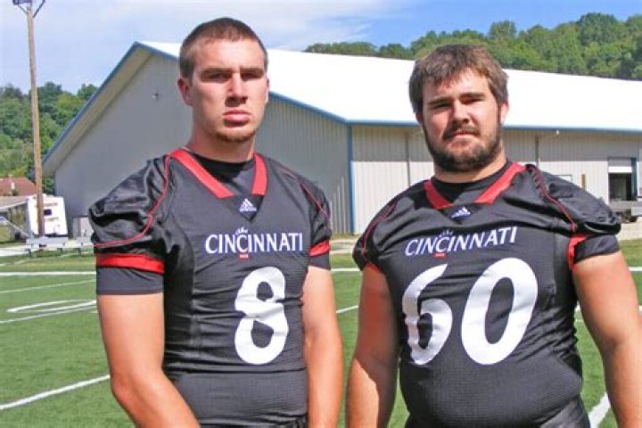 Travis Kelce playing for Cincinnati football and the Kansas City Chiefs.