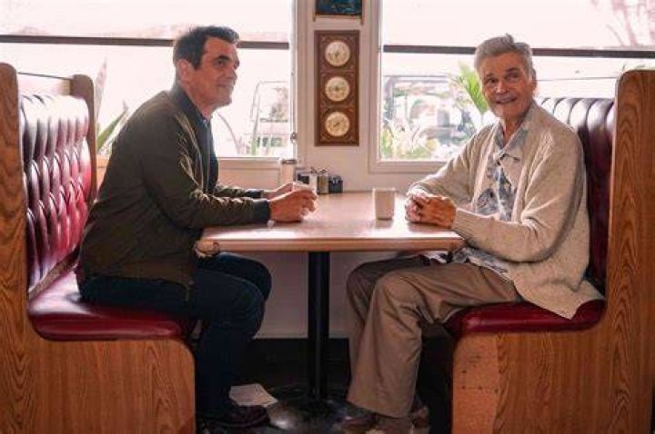 ty burrell fred willard sitting in car filming modern family