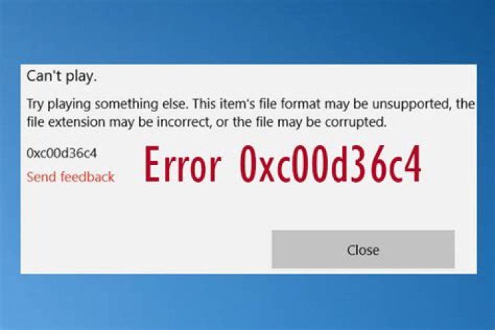 Video error 0xc00d36c4 on Windows 10