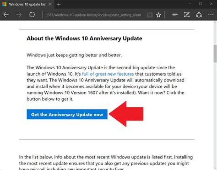 windows 10 anniversary update assistant