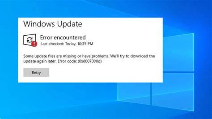 Windows 10 update error