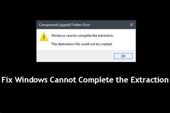 Windows cannot complete the extraction error