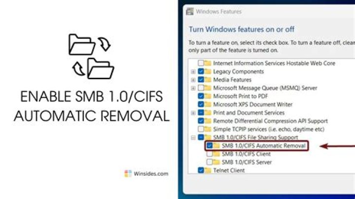 windows features SMB 1.0 enable your system requires smb2 or higher