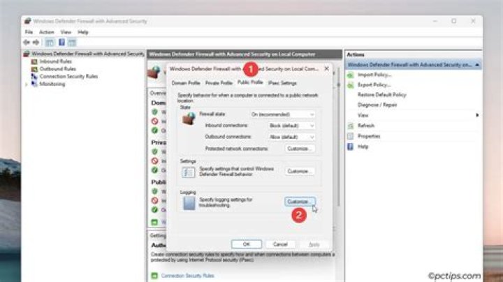 The Windows Firewall Properties window Windows Firewall Properties can't share printer error 0x00006d9