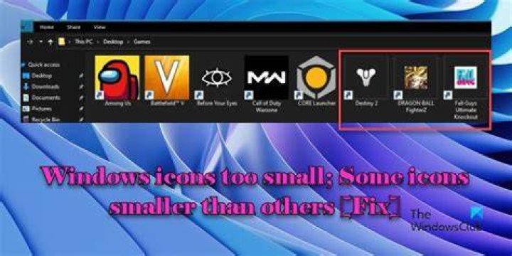 Windows icons too small