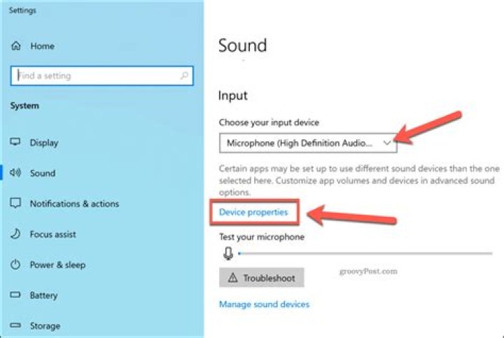 windows microphone properties