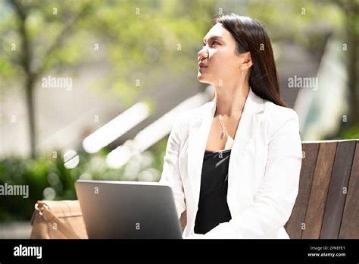 Woman working outside