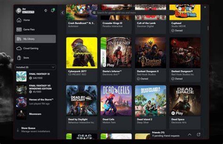 Xbox App screenshot 2020 Xbox App screenshot 2020