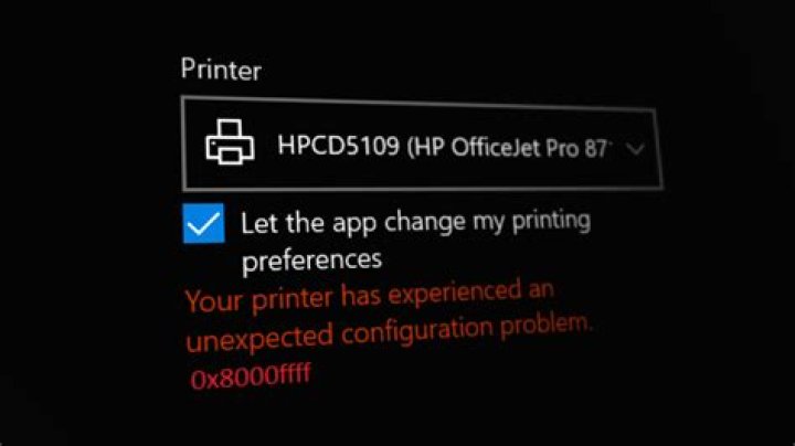 Your printer has experienced a configuration problem