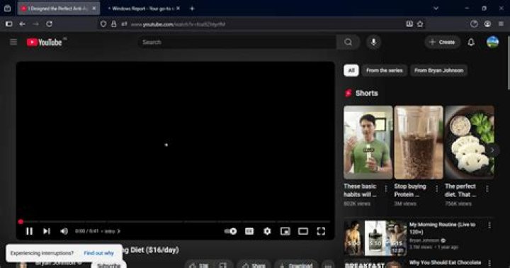 YouTube full screen not working in your browser