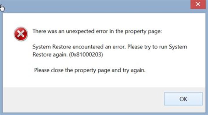 ystem Restore unexpected error